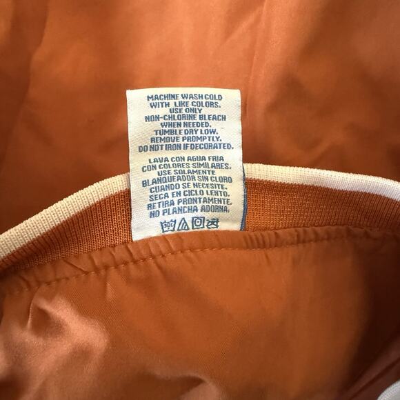 Texas Longhorns NCAA V-Neck Pullover Windbreaker Jacket XL Burnt Orange Pockets - Picture 6 of 6